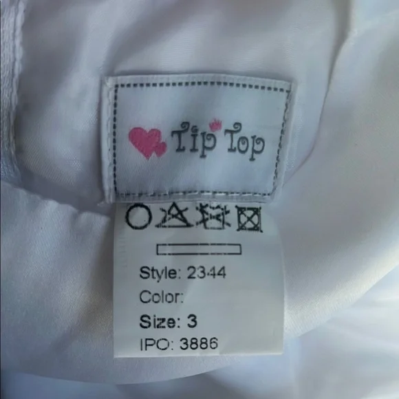 White with lace trim girls’ dress with bow headband size 3 - Picture 4 of 14